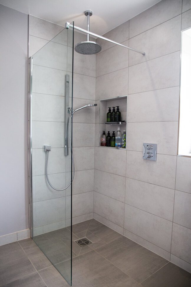 disabled bathroom with walk in shower